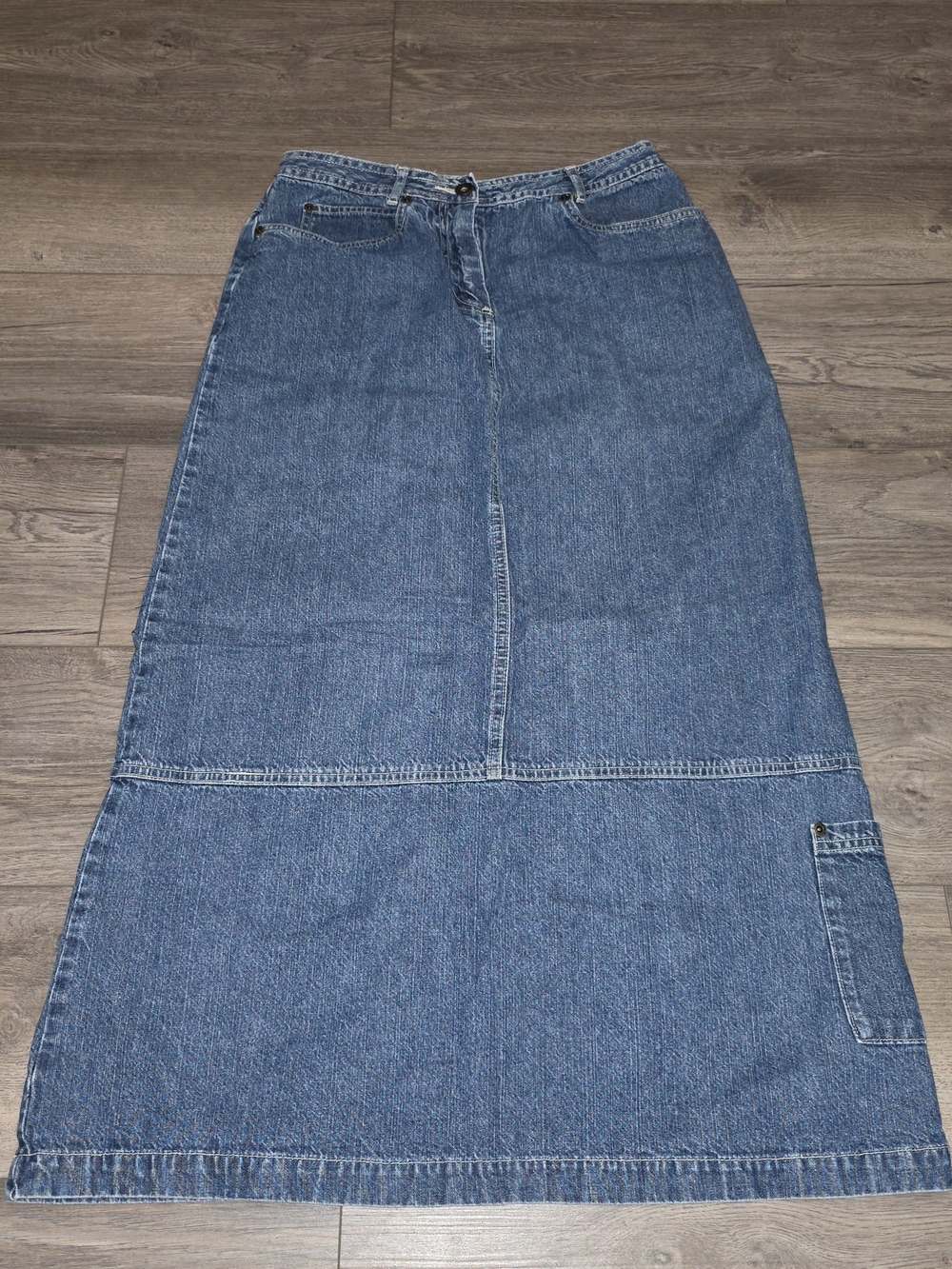 VINTAGE Christopher & Banks Denim Maxi Skirt Size 6